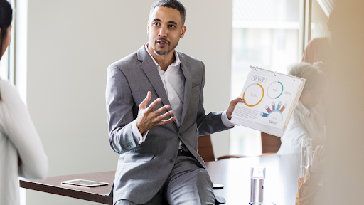 A man giving a presentation