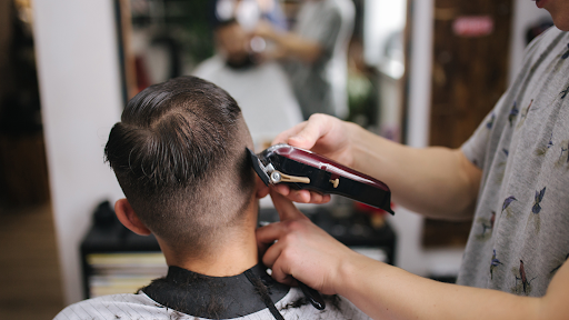 Man getting his haircut