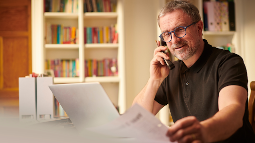 A man talking on a cell phone